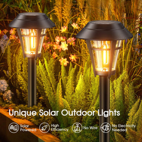 LETMY solar pathway lights led-filament create warm, romantic garden ambience.