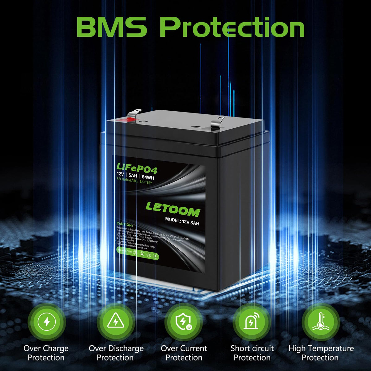 Letoom battery backup for garage doors powers operations during outages.
