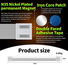 Letour LED Tube light under cabinet mount for hidden lighting