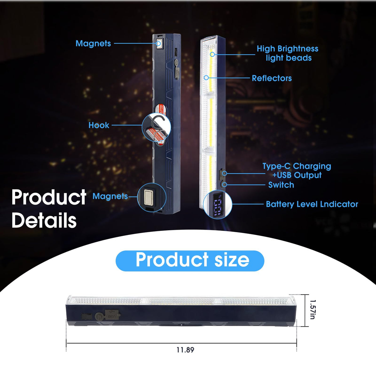 LETOUR Magnetic Light BAR ideal for cabinets and closets with versatile placement.