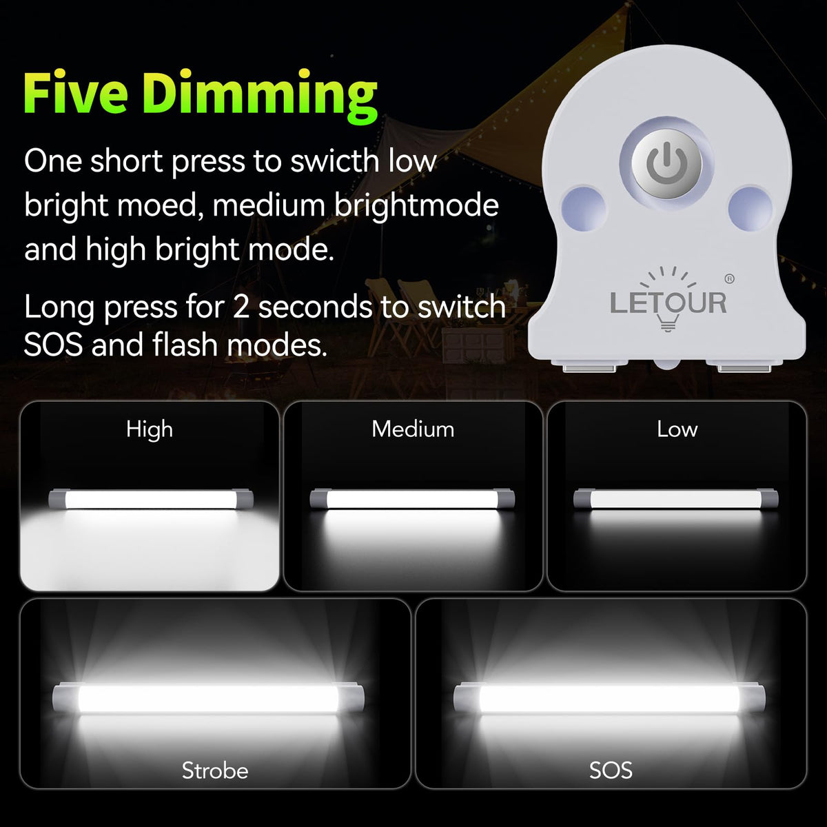 LETOUR USB-C rechargeable battery powering long outdoor or workshop sessions.