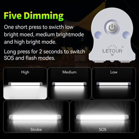 LETOUR USB-C rechargeable battery powering long outdoor or workshop sessions.