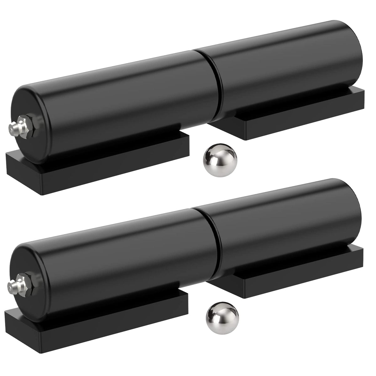 Letowe 7-inch gate hinge, front view shows rugged steel for swing gates.
