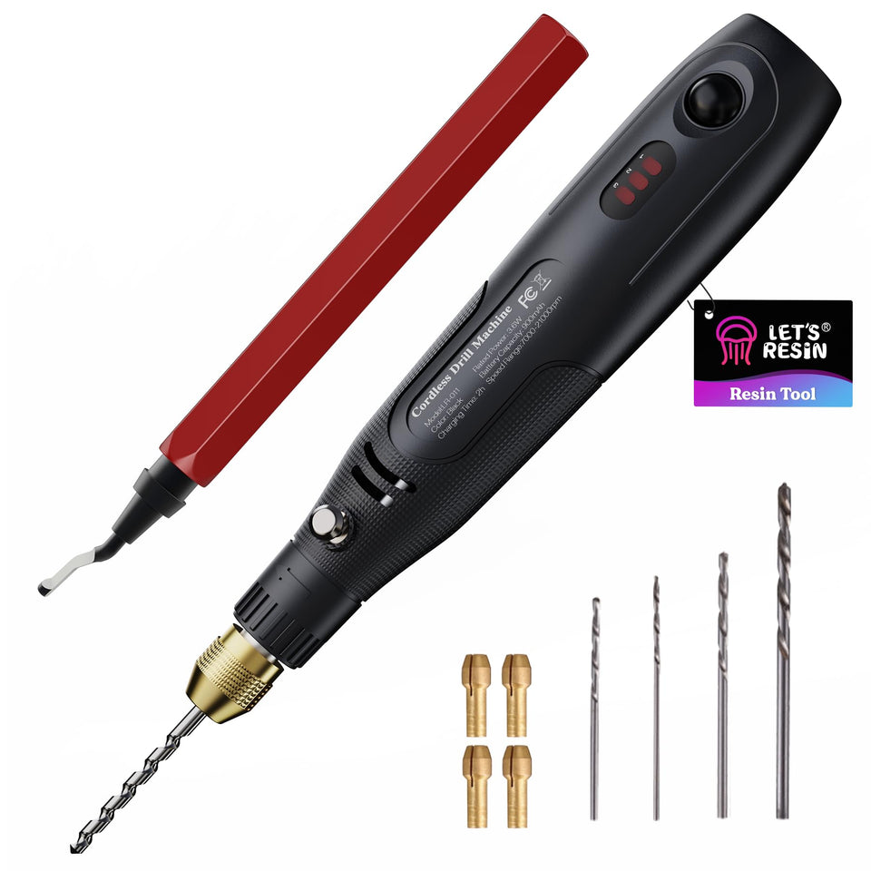 LET'S RESIN cordless drill body with 3-speed control for precise resin work.