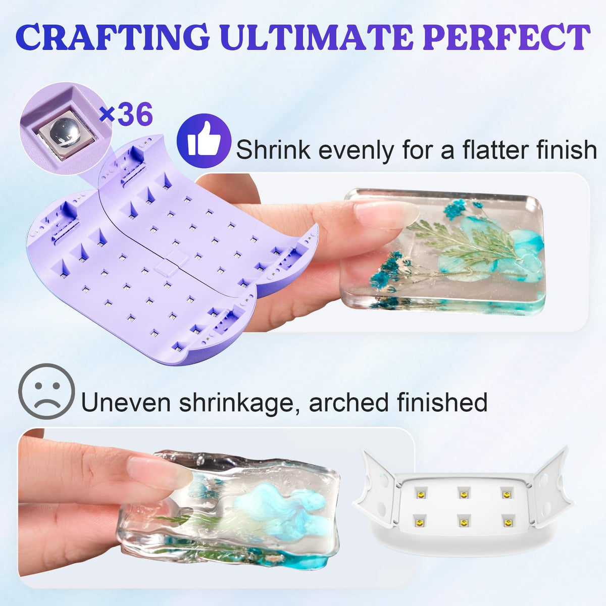 LET'S RESIN UV Light detachable 2-in-1 setup demonstrated for versatile use.