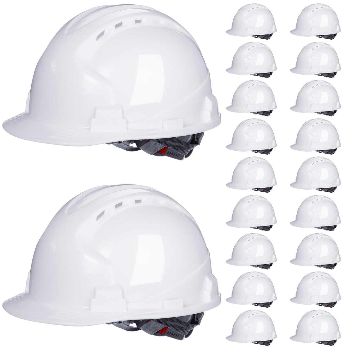 Leumoi white hard hat with front vent for breathable protection on site