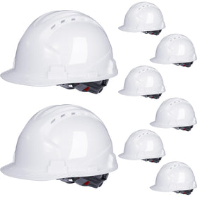 Leumoi 8-pack suspension hard hats for team safety on site.