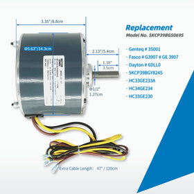 LEUNGOO condenser fan motor delivers 1/10 HP, 1100 RPM performance.