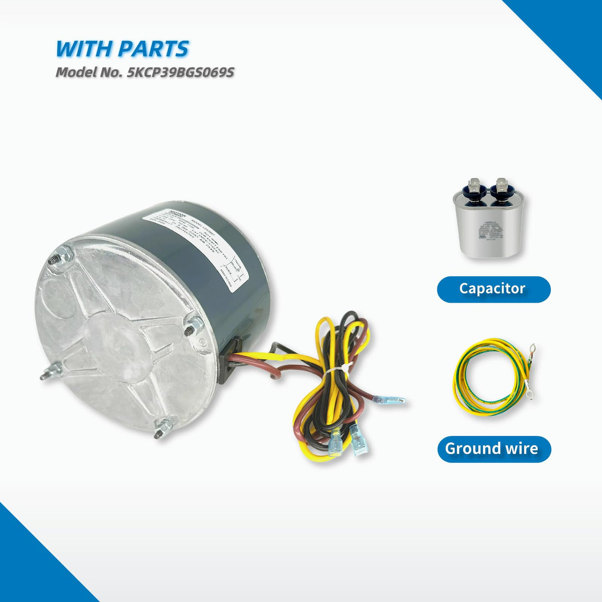 LEUNGOO condenser fan motor backed by a 2-year warranty for reliability.