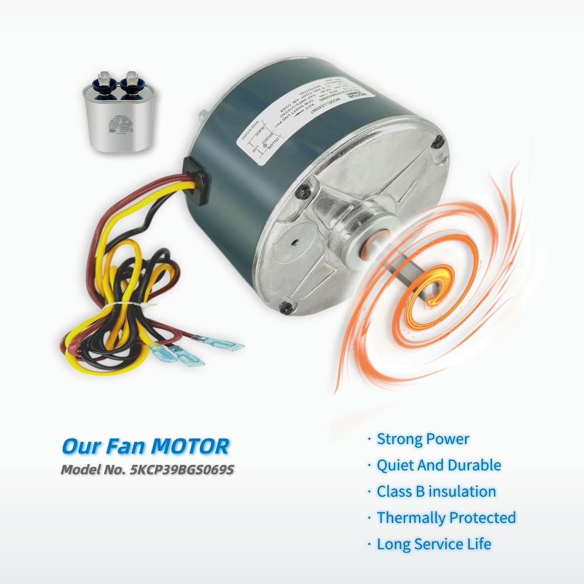 LEUNGOO condenser fan motor compatibility across Carrier, GE, Genteq, Dayton models.