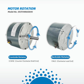 LEUNGOO condenser fan motor with 1/2 inch shaft for standard 48-frame mounts.