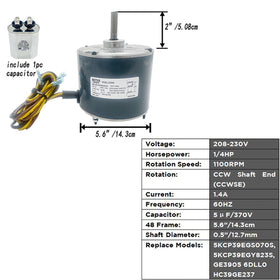 LEUNGOO condenser motor replacement for Carrier 5KCP39EGY823S including capacitor