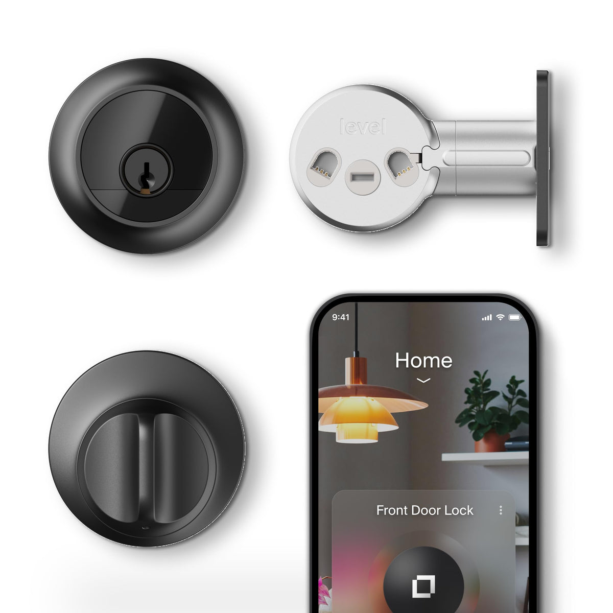 Level Lock Pro visible under-the-surface design with a matte black finish for a clean door look