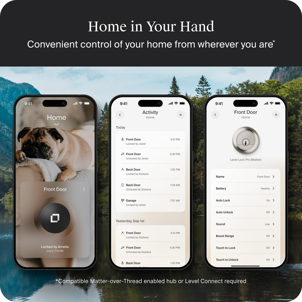 Level Lock Pro showing Matter compatibility for versatile smart home control