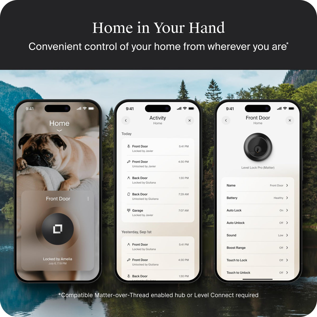 Level Lock Pro Matter compatibility enables remote control via hub