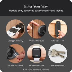 Level Lock Pro physical keys provide a back-up entry option