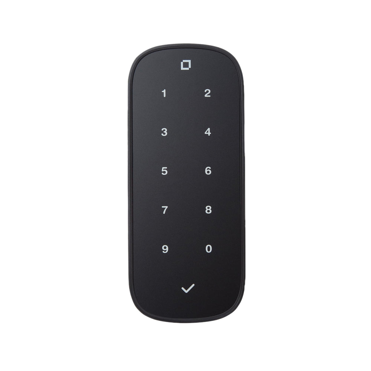 Level Smart Keypad front view highlights matte black finish and weatherproof durability for exterior entry.
