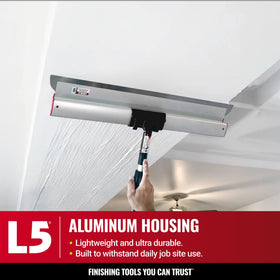 LEVEL5 ergonomic aluminum profile reduces hand fatigue during long smoothing sessions.