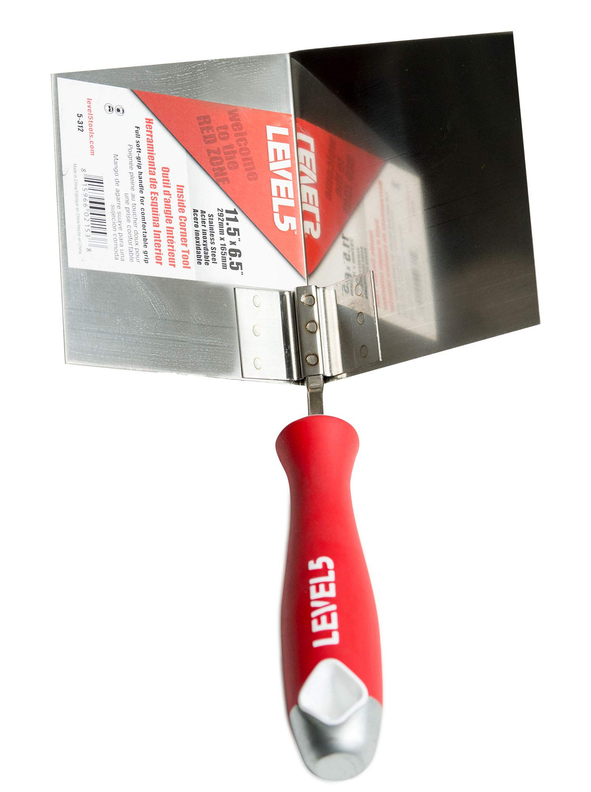 LEVEL5 Inside Corner Knife features flexible stainless steel for smooth corners.