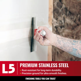 LEVEL5 premium stainless steel blade enables precise flex and smooth application.