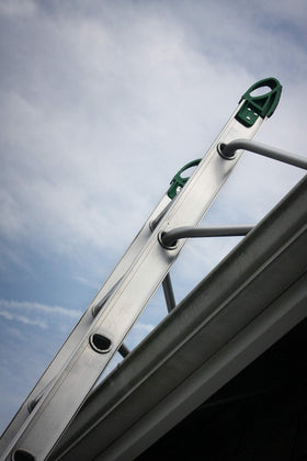 Levelok compatible with most aluminum and fiberglass ladders