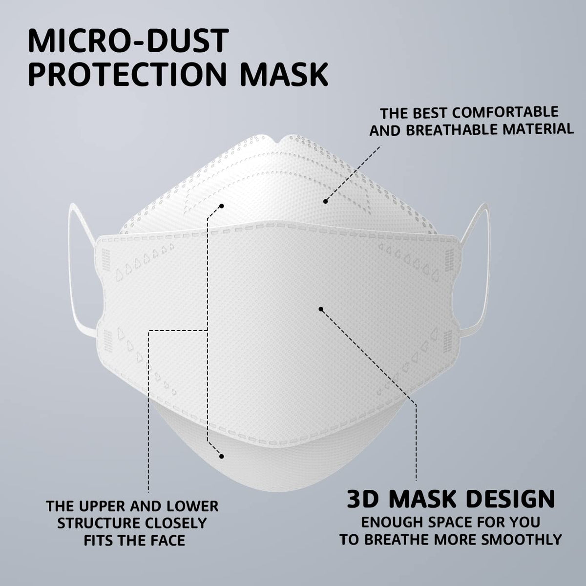 LEVENIS face masks outer layers highlighting skin-friendly fabric for comfortable wear.