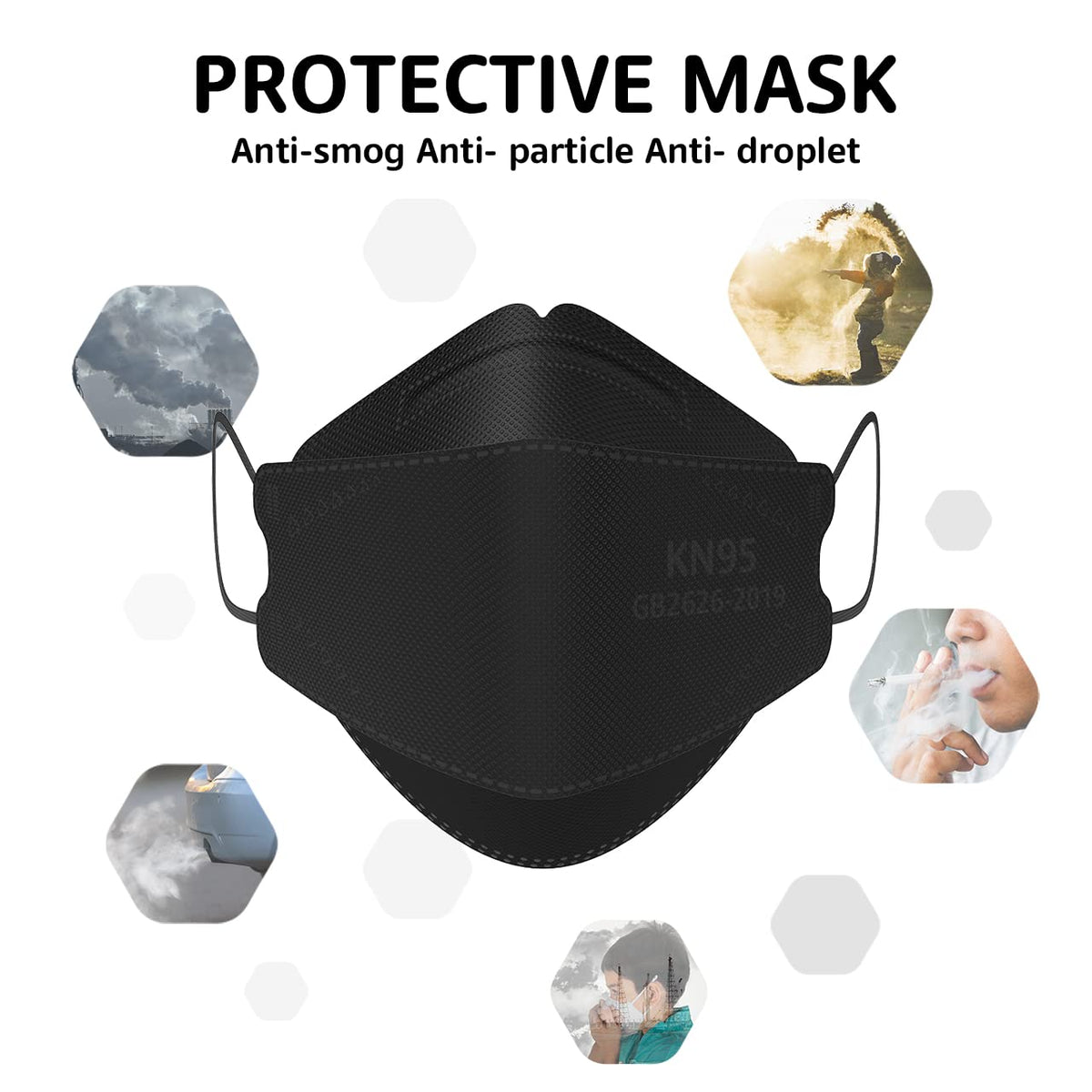 LEVENIS KN95 mask disposable 50-pack for on-the-go protection.