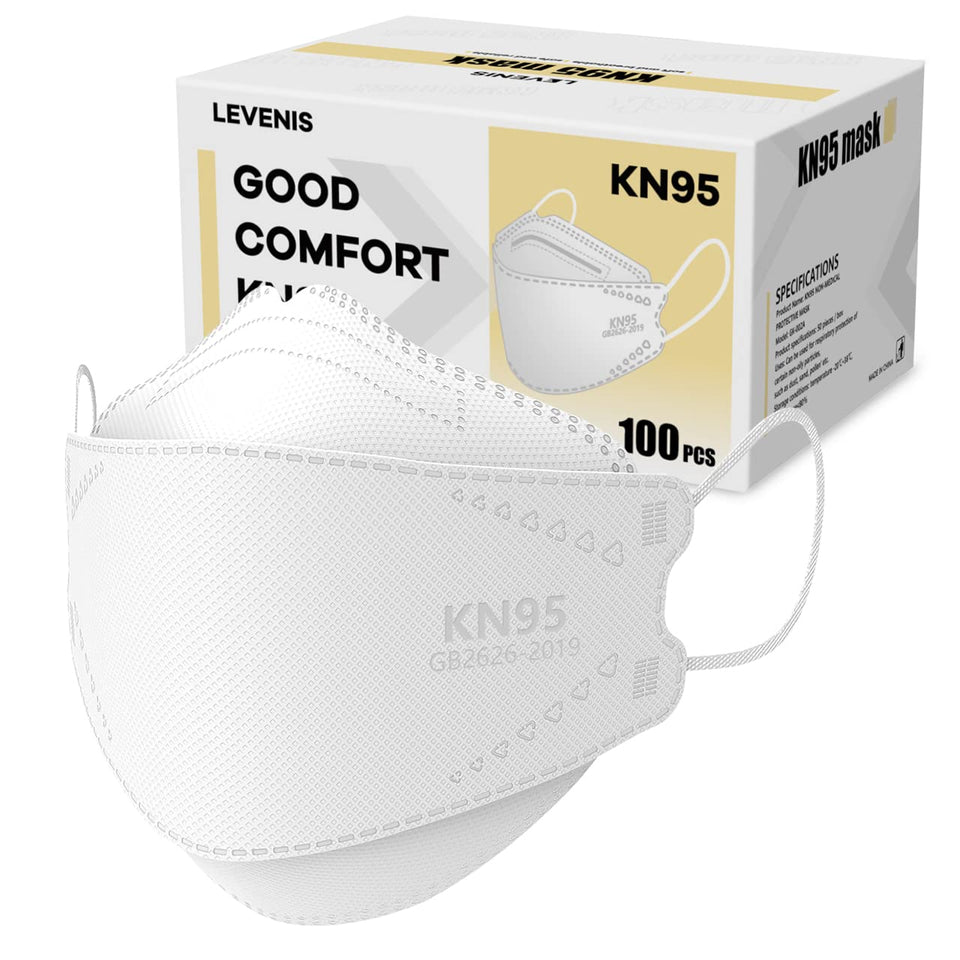 LEVENIS KN95 mask packaging on display for bulk convenience.