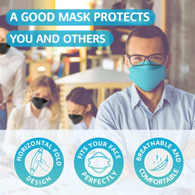 LEVENIS KN95 mask blue ergonomic 3D design hugs the face