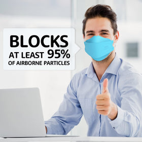 LEVENIS KN95 mask blue glasses stay fog-free while wearing