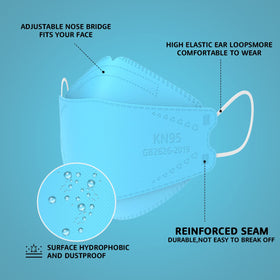 LEVENIS KN95 mask blue integrated nose clip for secure seal