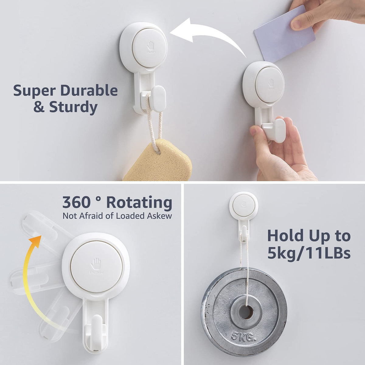 LEVERLOC loofah holder keeps bath essentials within reach.