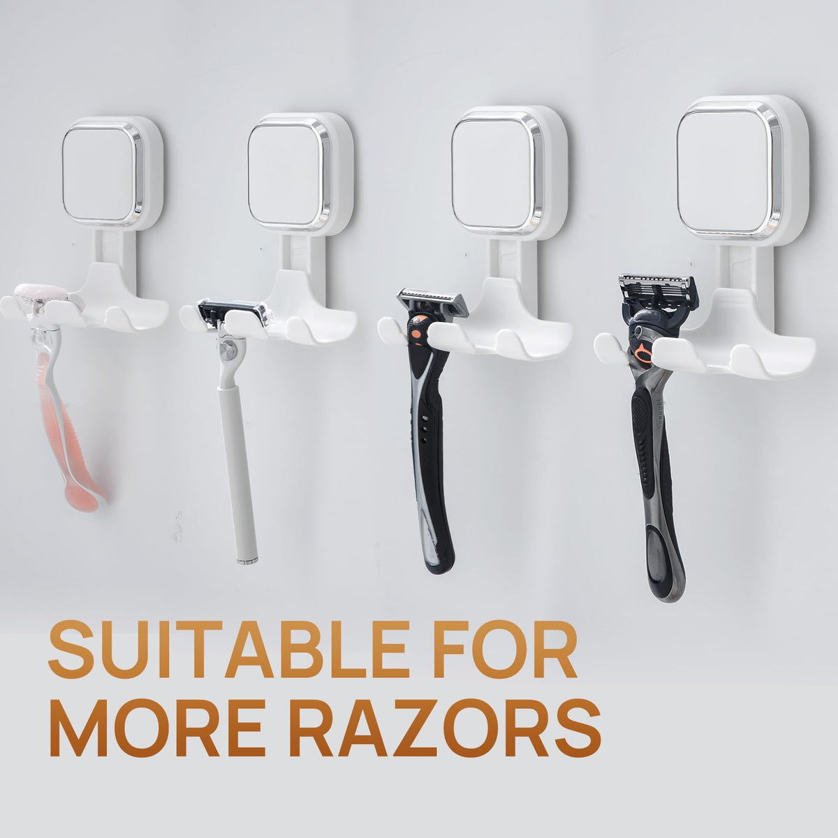 Two-razor capacity keeps grooming essentials ready for daily use.