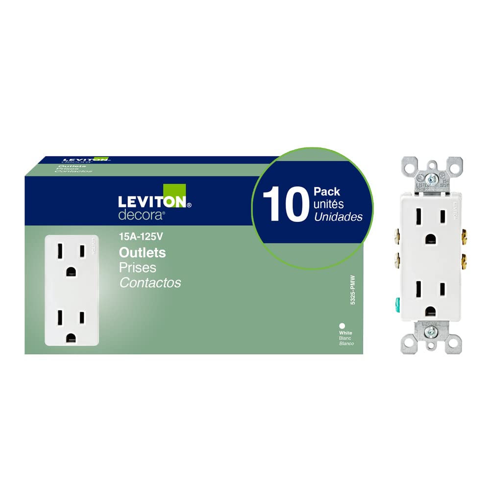 Leviton 5325-WMP side view receptacle; compact design eases installation