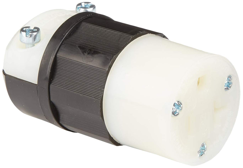 Leviton 5369-C straight-blade connector with rugged nylon body for tough environments.