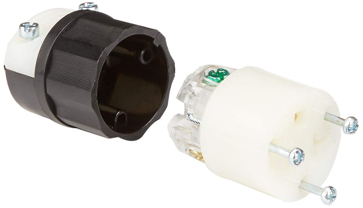 Leviton 5369-C nickel-plated contacts and stainless steel shrouds for corrosion resistance.