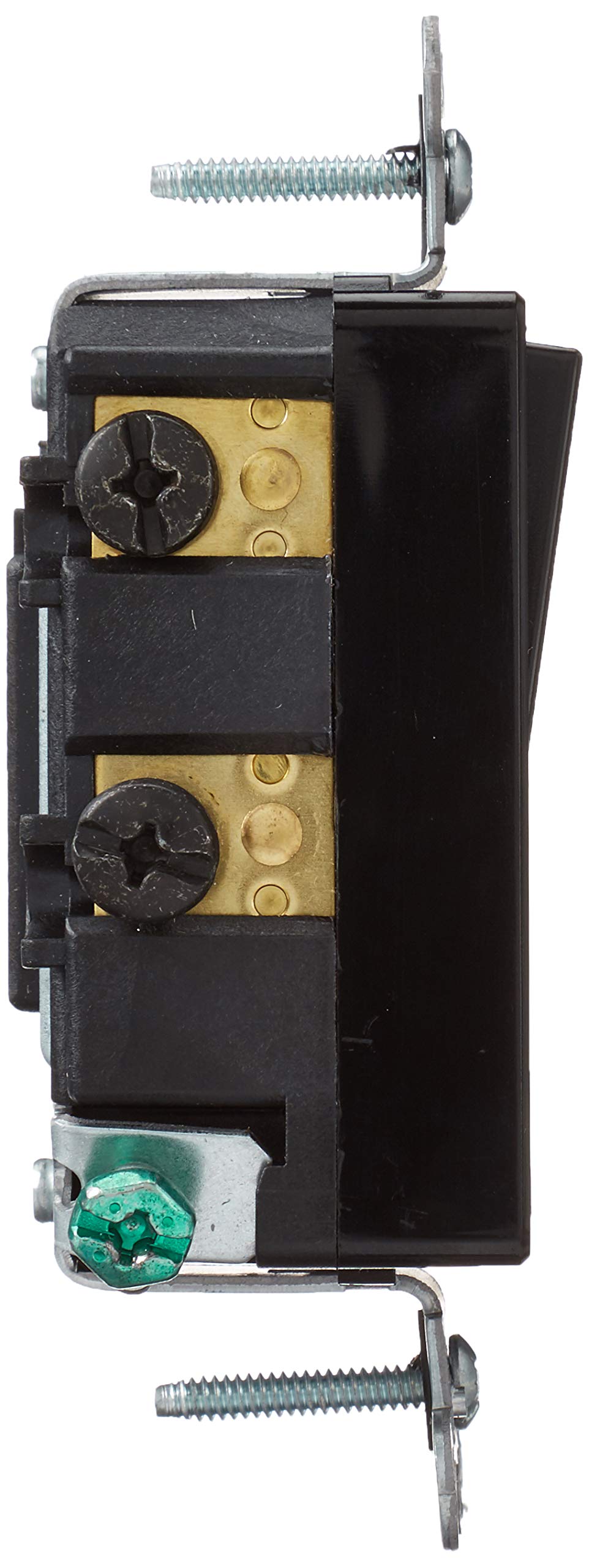 Leviton 5604-2E Decora rocker 4-way switch with installation plate, black