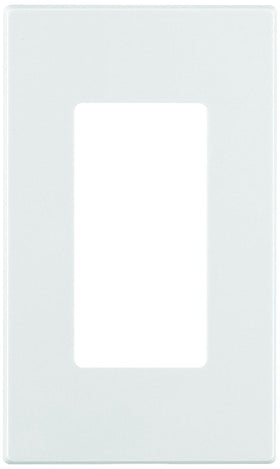Leviton Decora Plus 1-gang wallplate in white, ideal for a tidy home office or living space