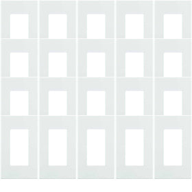 Leviton 80301-SW screwless wallplate front view for a sleek, easy-to-clean look.