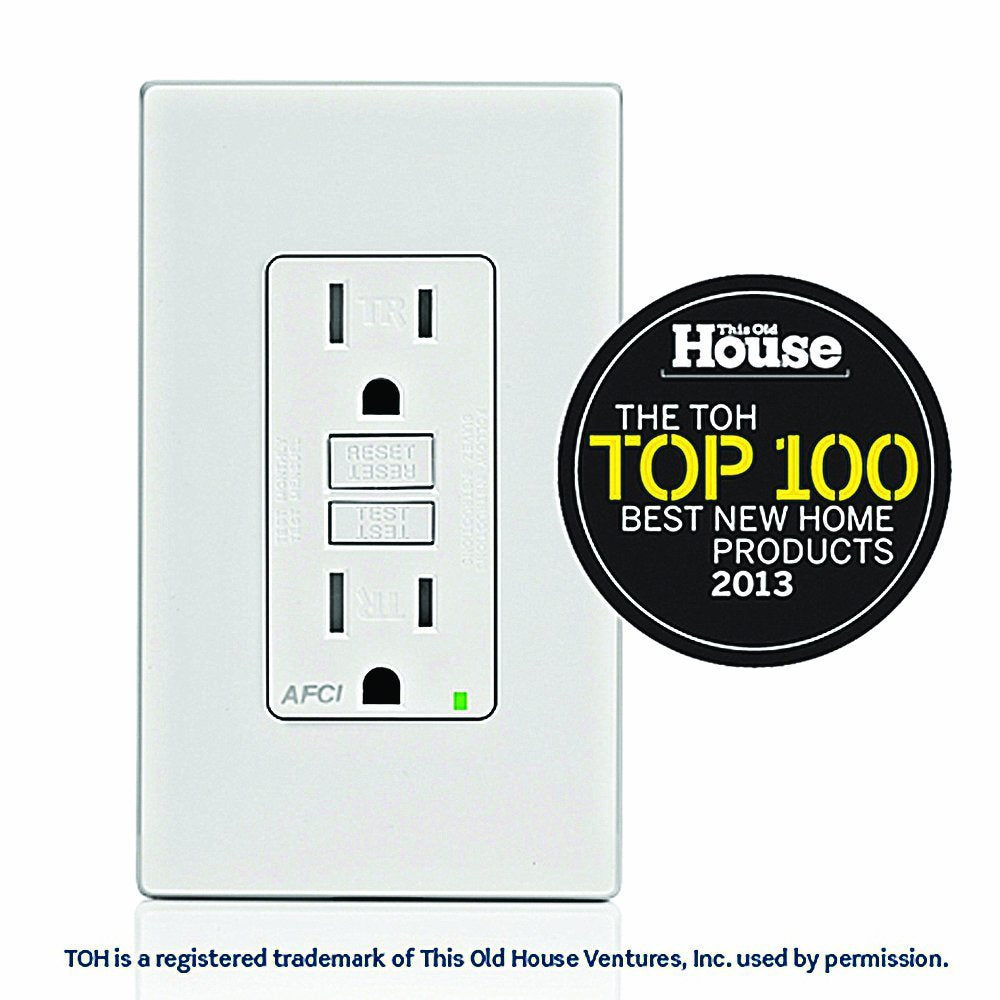 Leviton arc-fault protection outlet supports NEC safety upgrades.