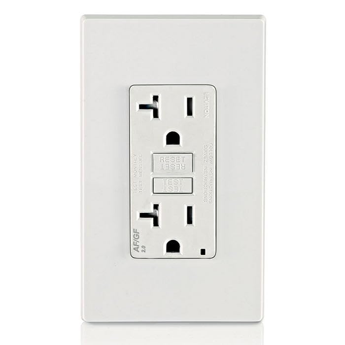 Leviton AGTR2-W arc-fault and ground-fault protection in one device.