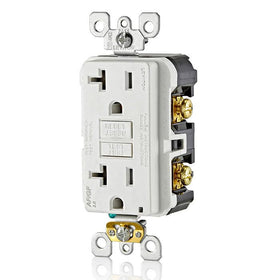 Leviton AGTR2-W test and reset buttons for local diagnostics.
