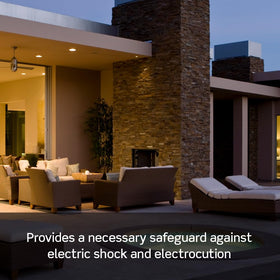Leviton blank face GFCI self-test confirms device readiness