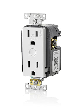 Leviton D215R-1RW remote control from the app for scheduling and scenes.