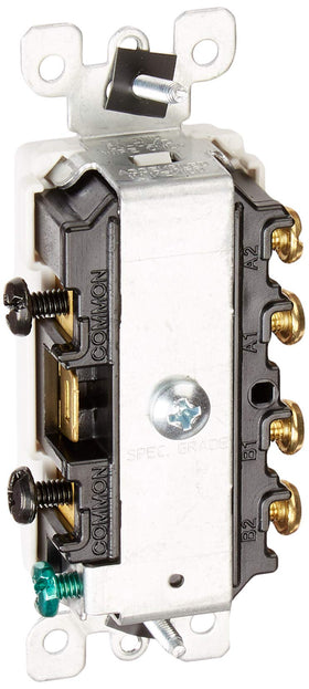 Side-wired terminal on Leviton Decora 5643-W for straightforward wiring