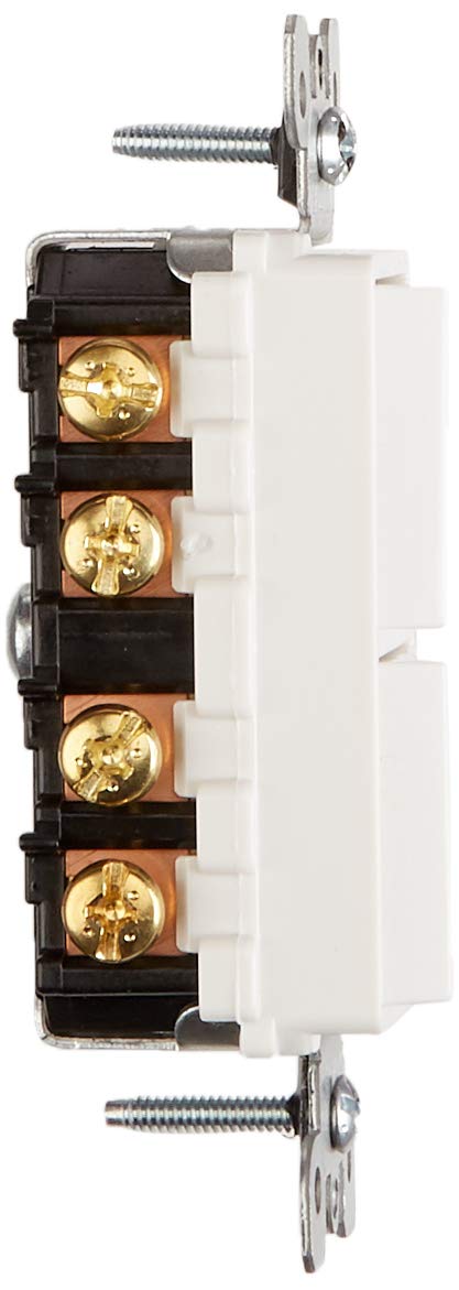 Thermoplastic enclosure of Leviton Decora 5643-W emphasizes impact resistance