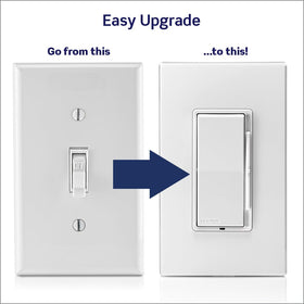 Leviton Decora slide dimmer in ivory faceplate enhances living room ambient lighting