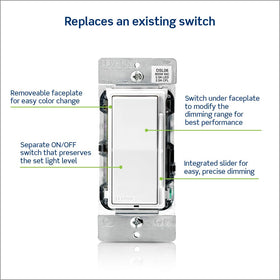 Leviton DSL06-1LZ with light almond faceplate for warm interiors