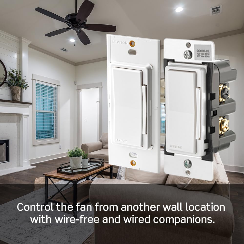 Leviton Decora controller compatible with wired or wireless companions for multi-location control
