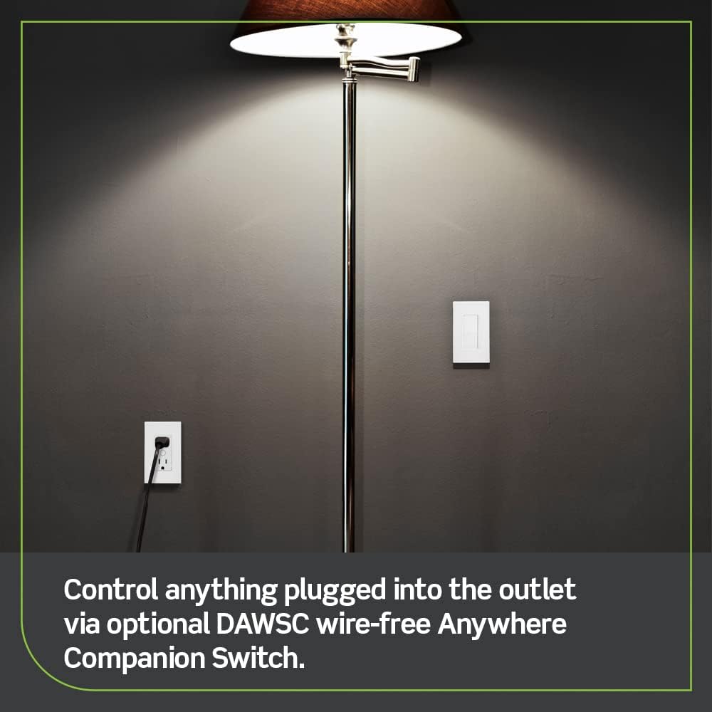 Leviton Decora Smart Outlet voice control works with Siri, Alexa, Google Assistant.